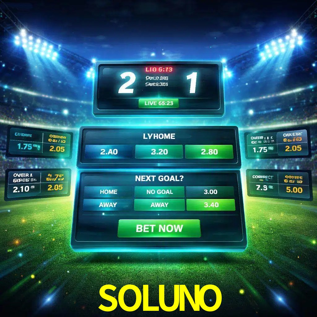 Vista de apuestas en vivo SOLUNO durante un partido en curso